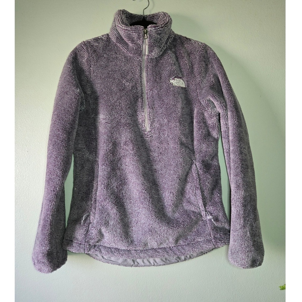 The North Face Lavender Plush Fleece Quarter Zip Pullover Womens Medium Cozy